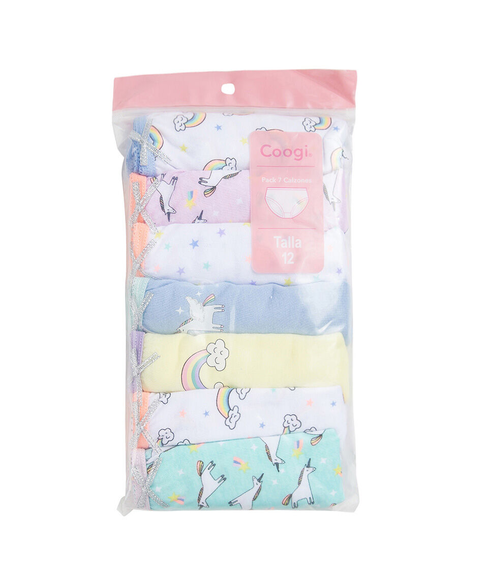Pack 7 calzones ni&ntilde;a colores
