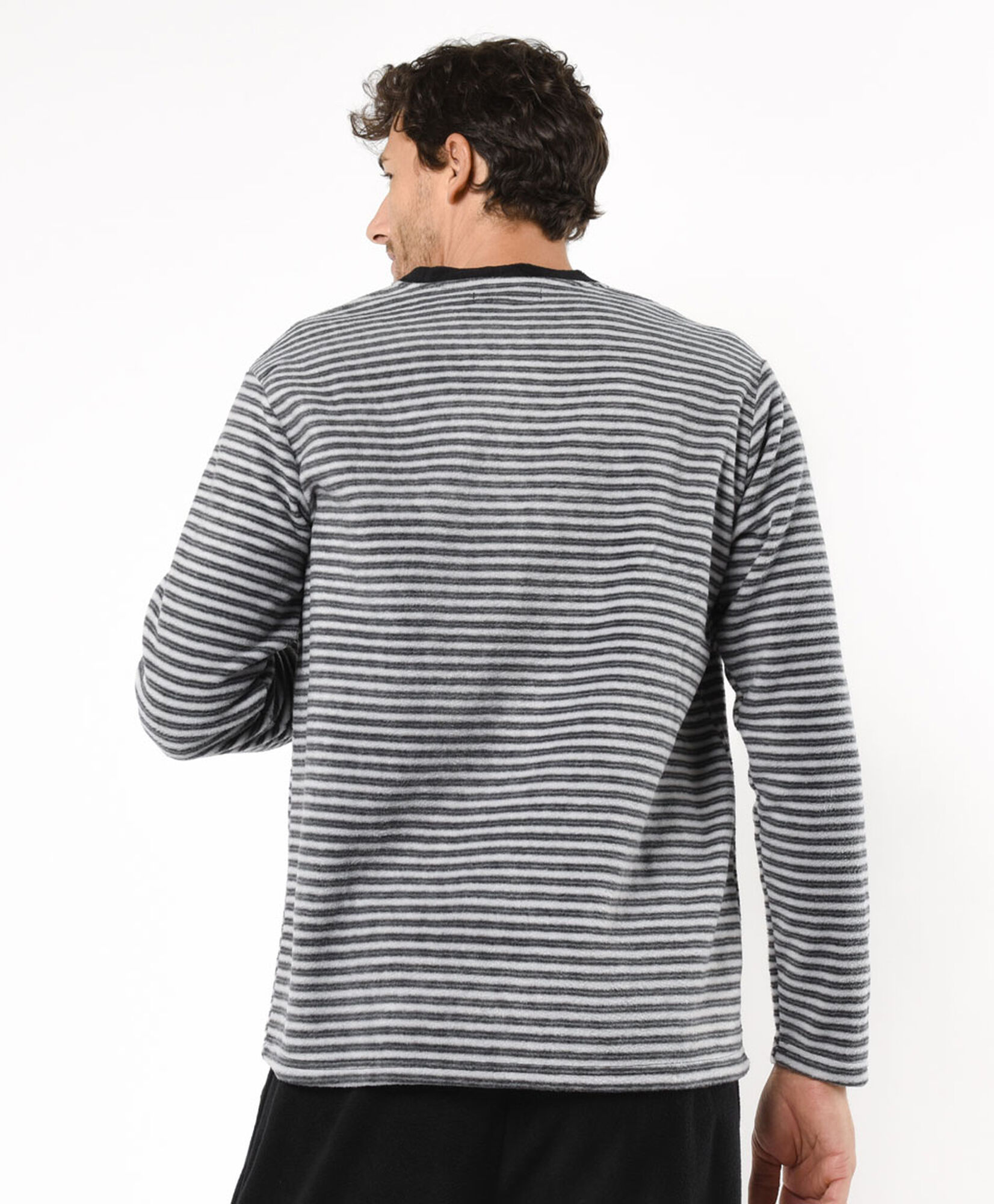 Pijama hombre polar rayas gris Pijama hombre polar rayas gris