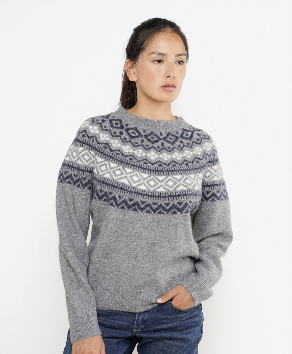 Sweater mujer n&oacute;rdico gris