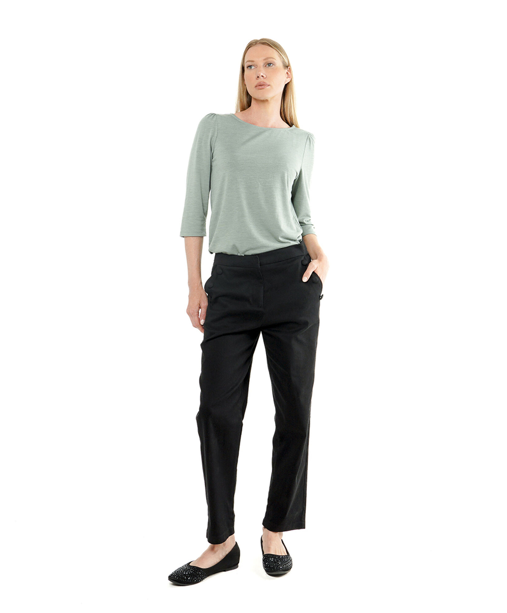 Pantalón mujer botones forrados Pantalón mujer botones forrados