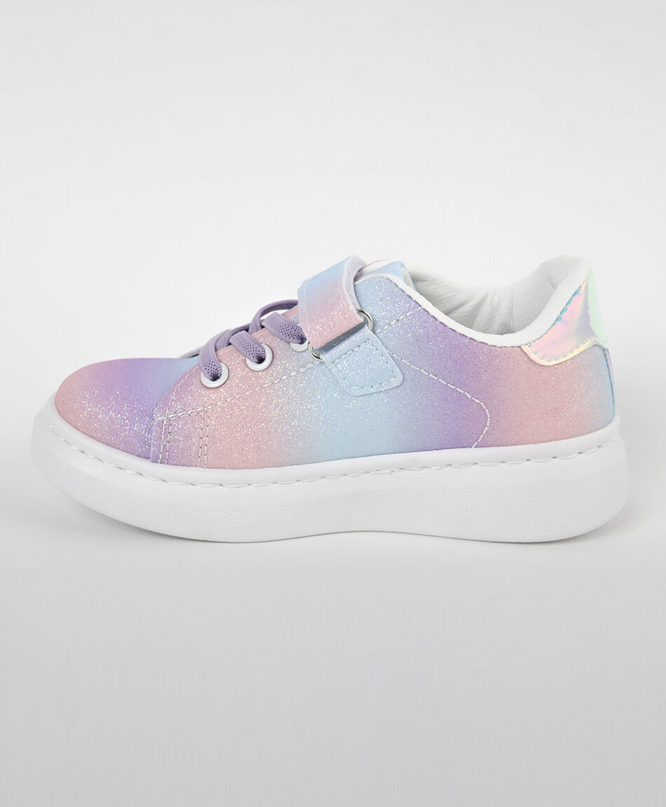 Zapatilla infantil tie dye brillos