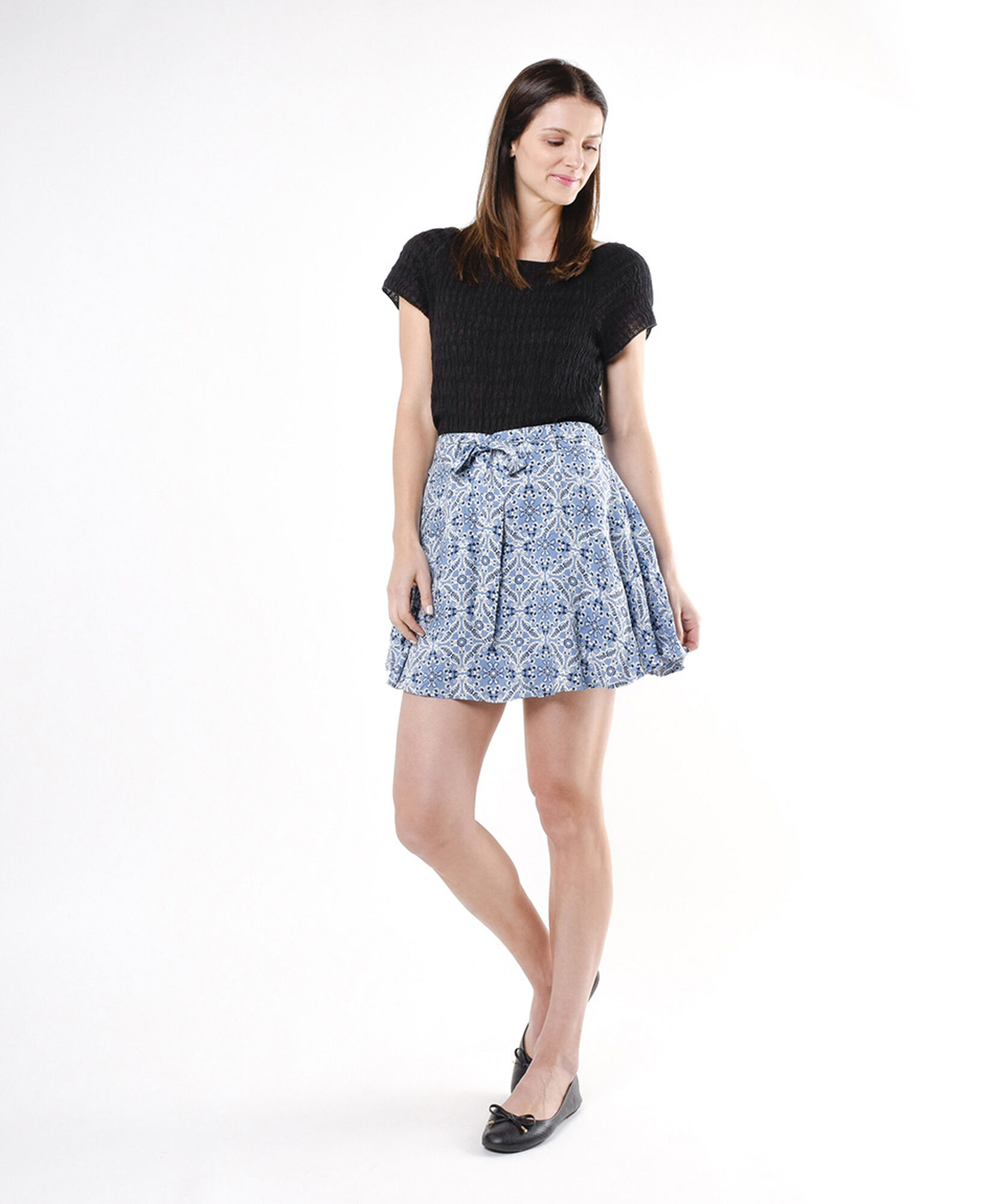 Mini falda mujer estampada azul Mini falda mujer estampada azul