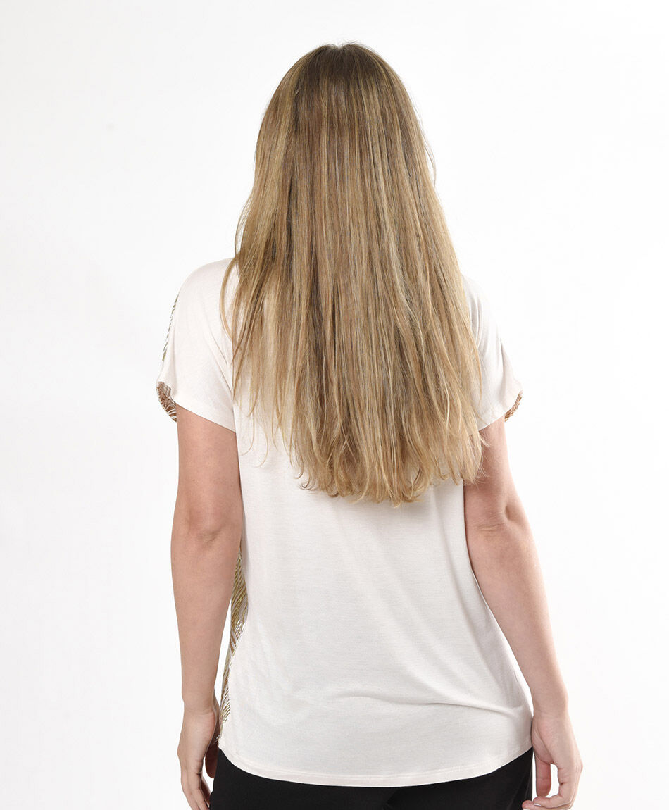 Polera mujer animal print dorado oversize