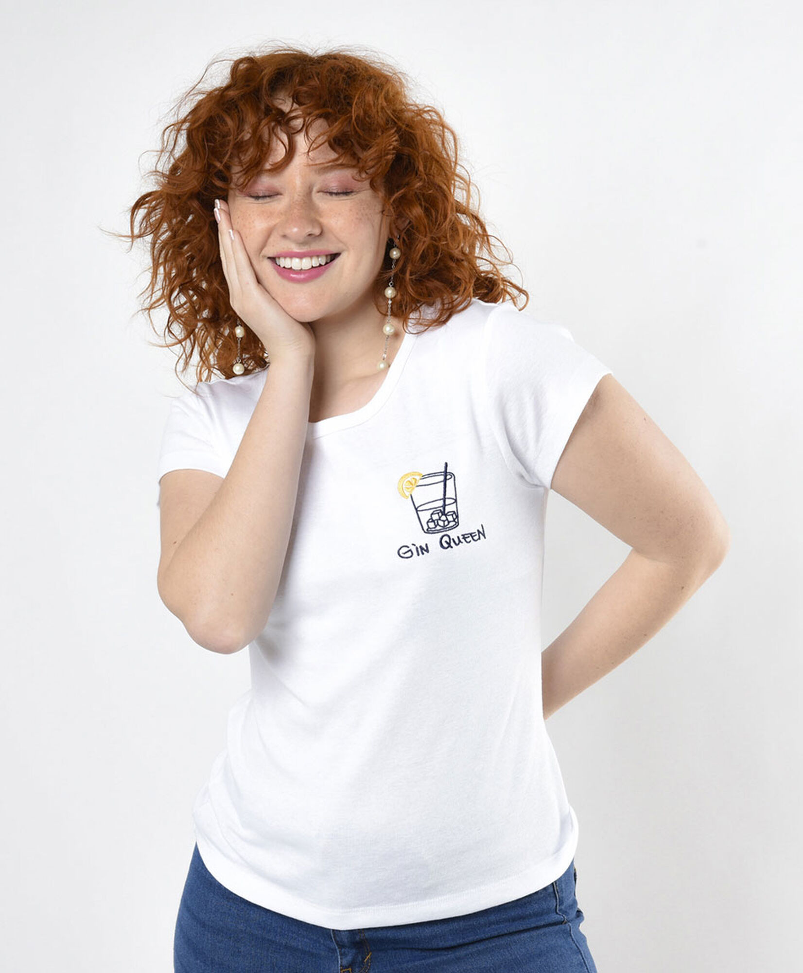 Polera mujer bordado gin Polera mujer bordado gin