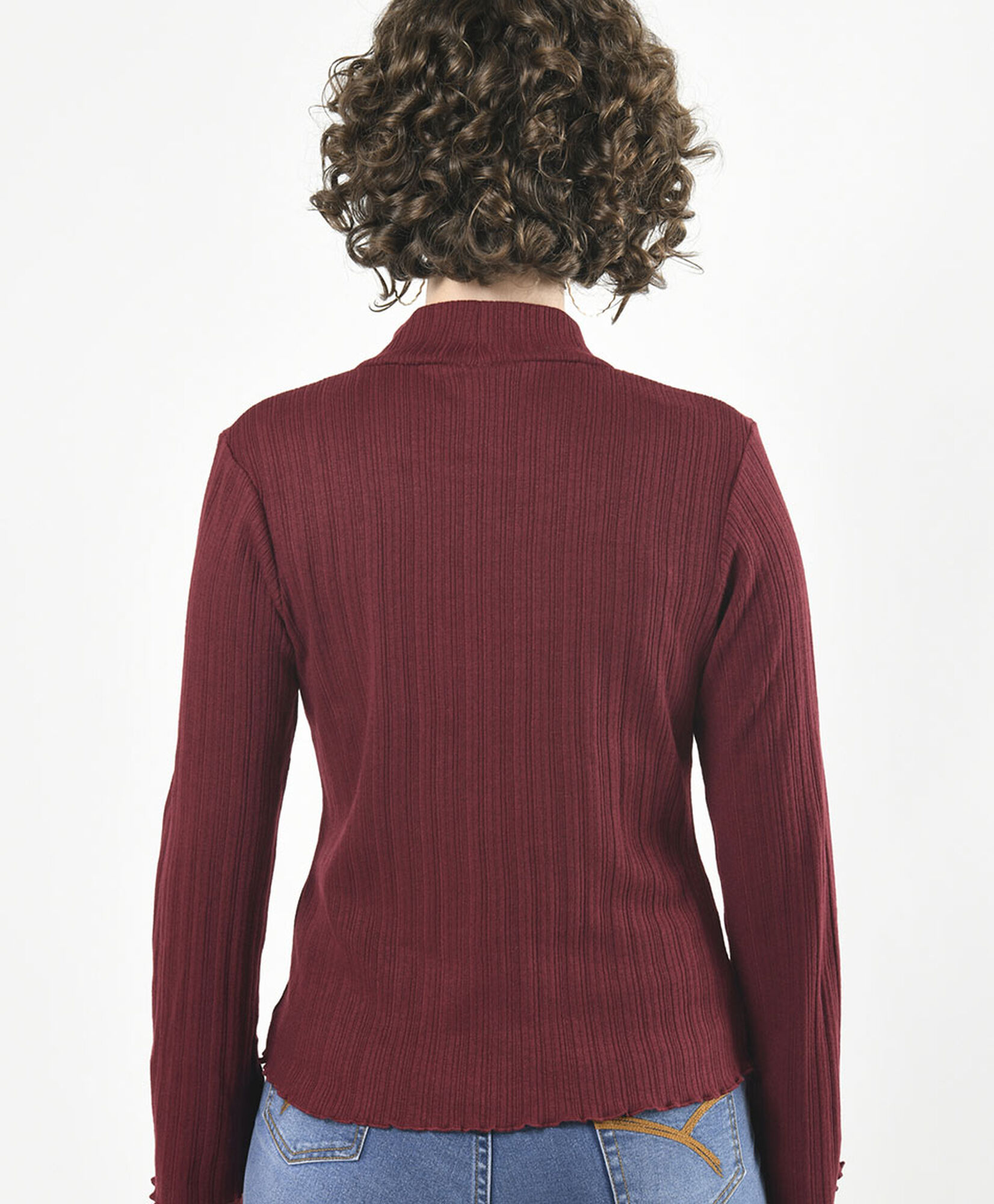 Polera mujer acanalada mini cuello Polera mujer acanalada mini cuello