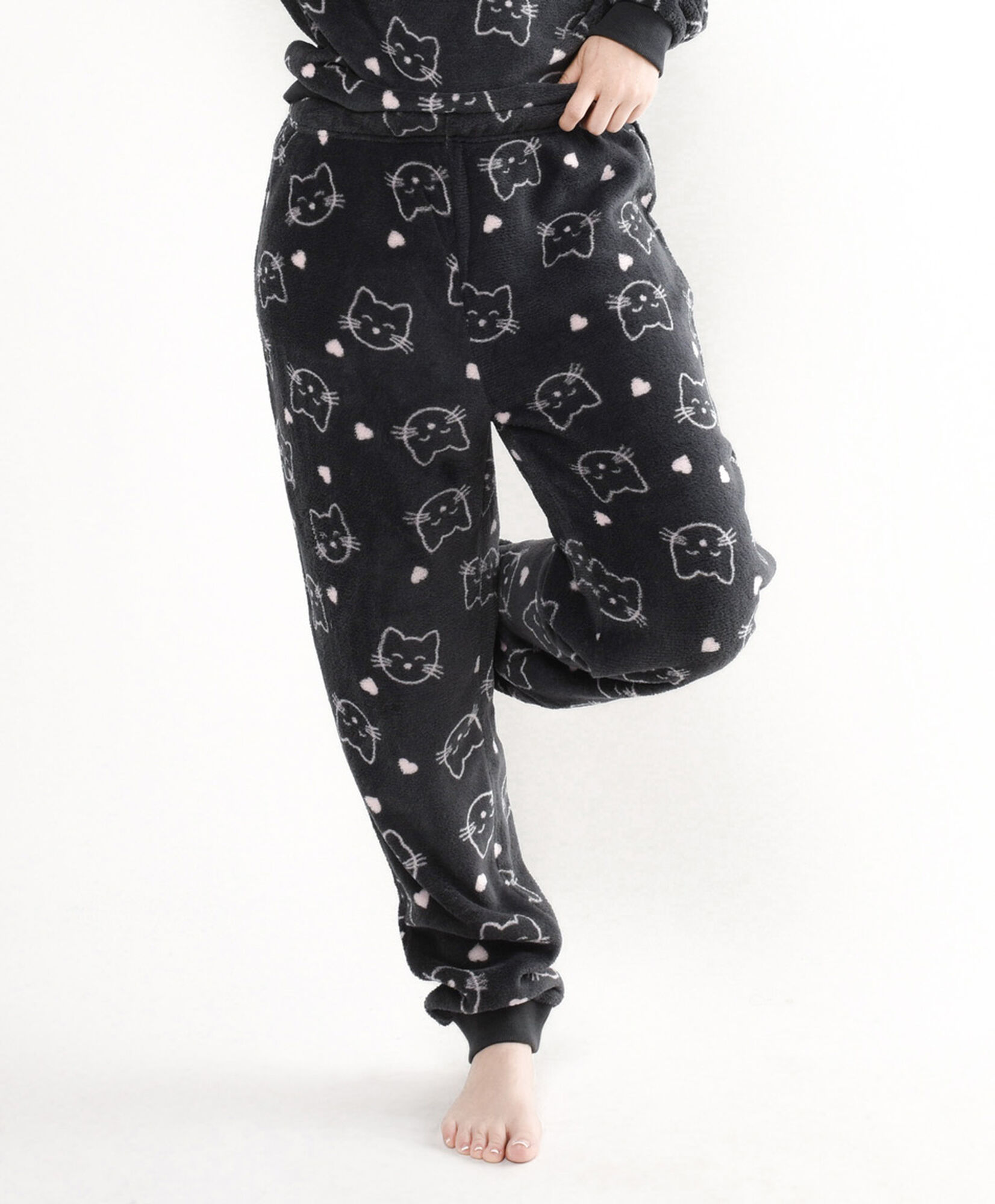 Pijama mujer micropolar gatitos black Pijama mujer micropolar gatitos black