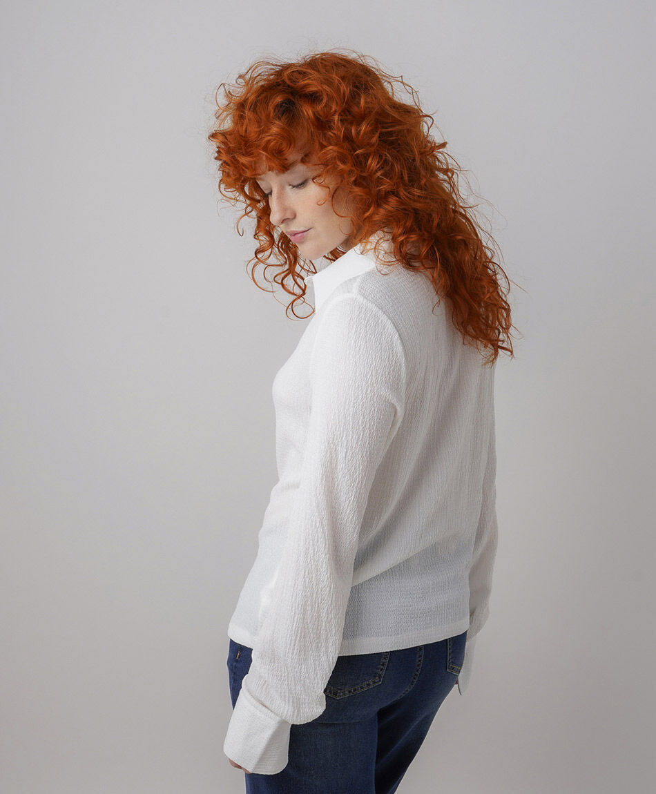 Blusa mujer textura blancas