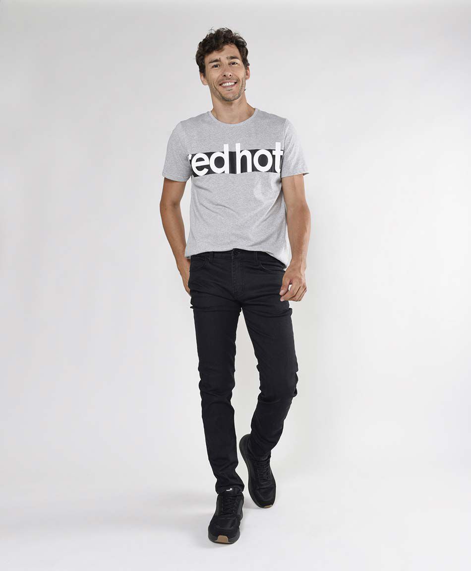 Jeans hombre liso cl&aacute;sico skinny fit