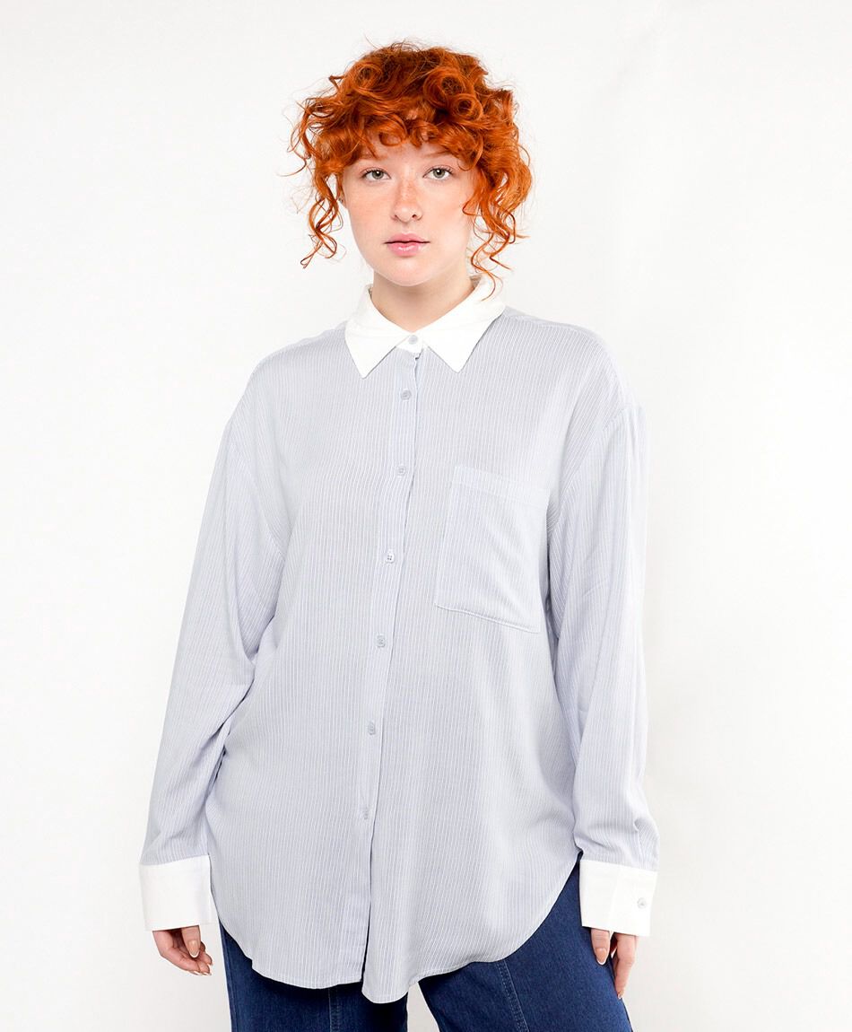 Blusa mujer blue contraste