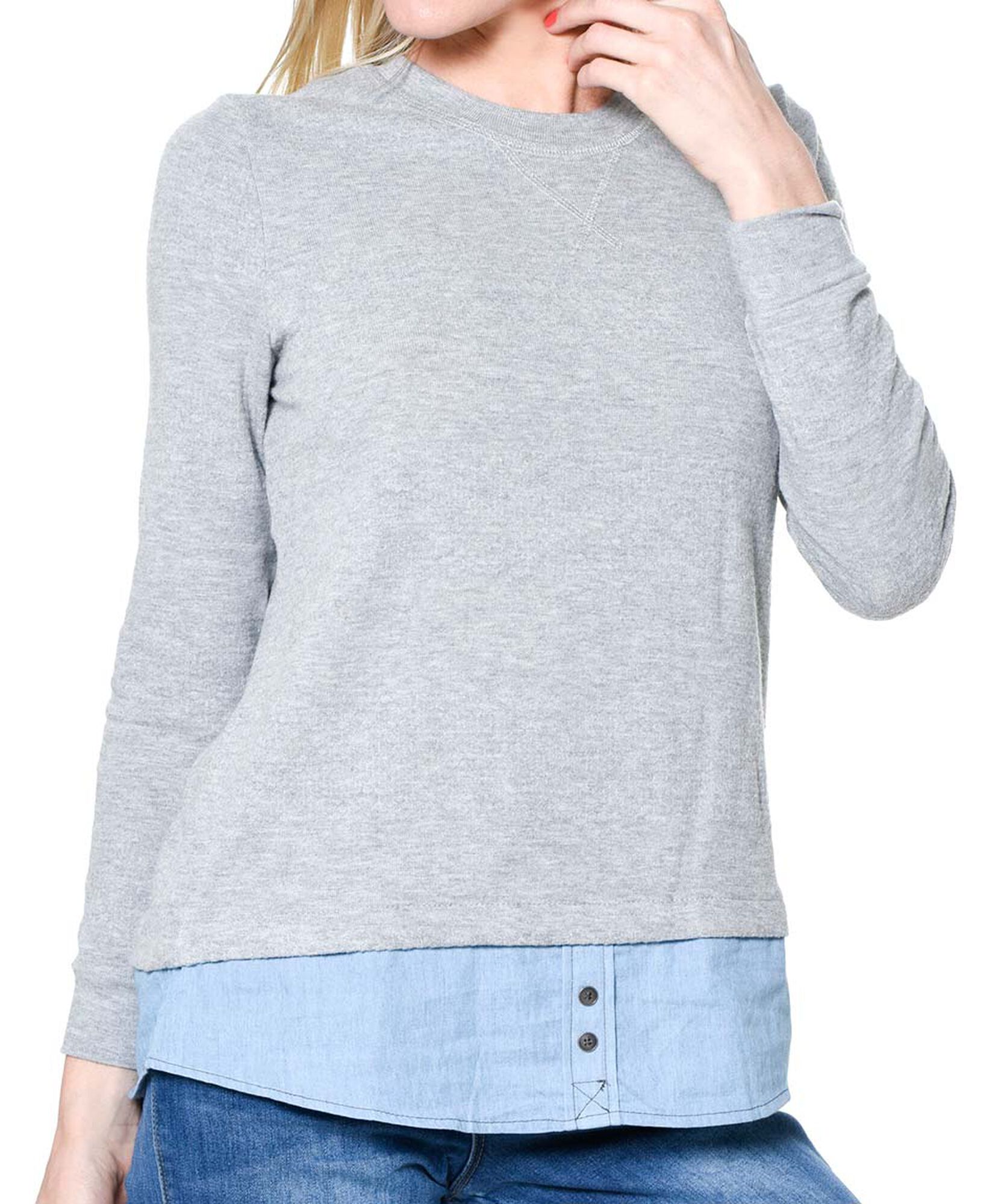 Poleron tejido comb. denim Poleron tejido comb. denim