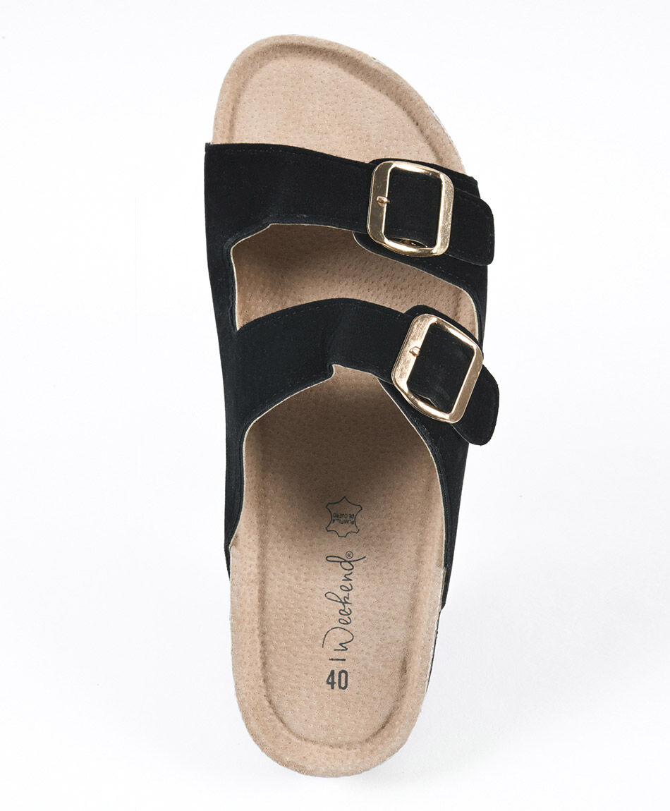 Sandalias mujer doble hebilla