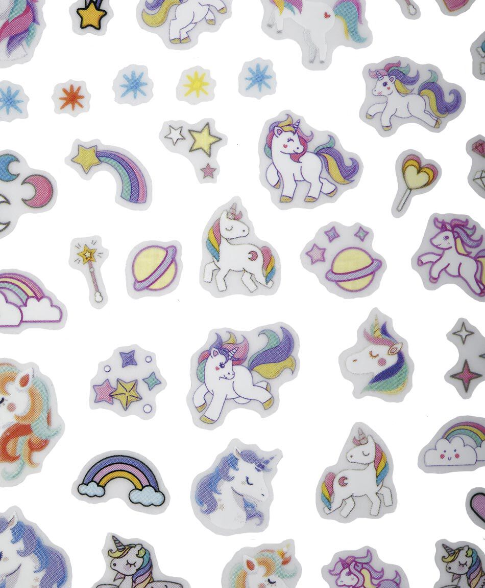 Stickers u&ntilde;as unicornio 1 pieza