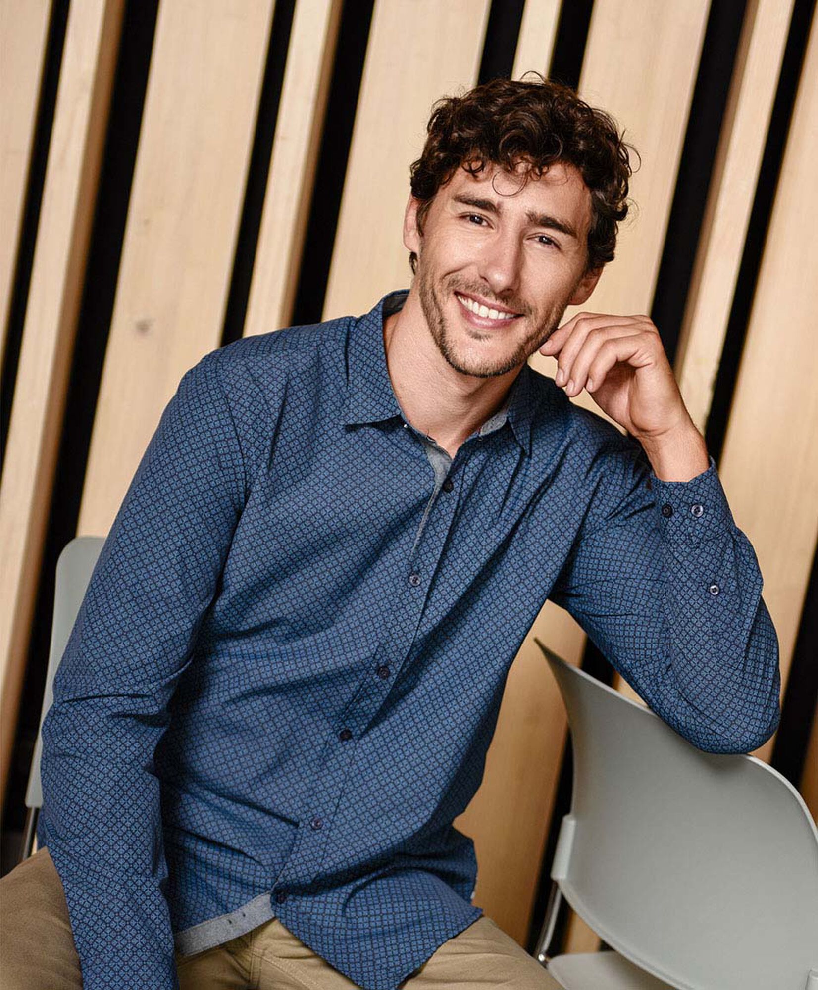 Camisa hombre navy print Camisa hombre navy print