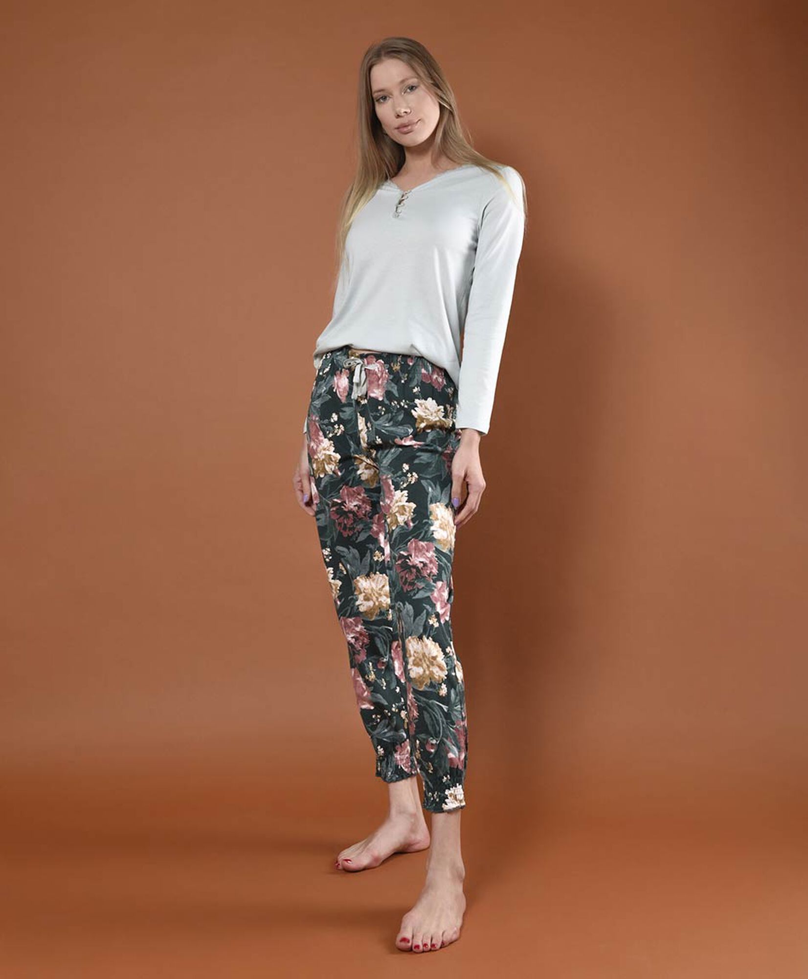 Pijama mujer floral y encaje 2 piezas Pijama mujer floral y encaje 2 piezas