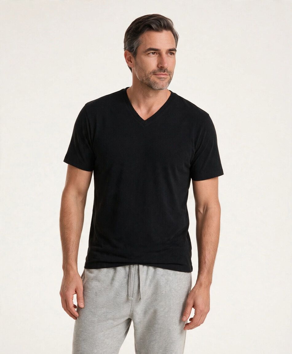 Camiseta hombre manga corta negra