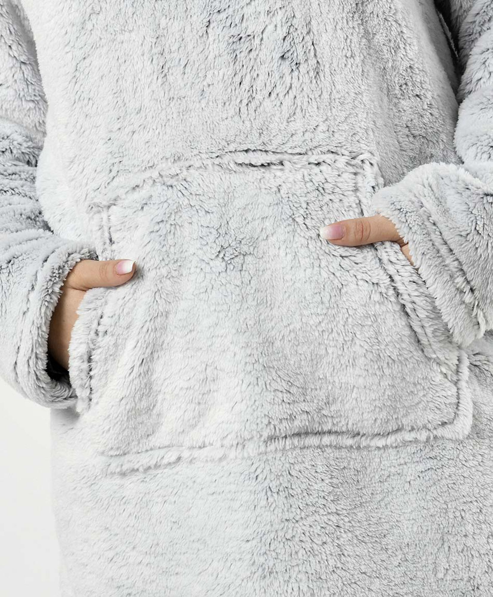 Polerón manta mujer gris pelitos Polerón manta mujer gris pelitos