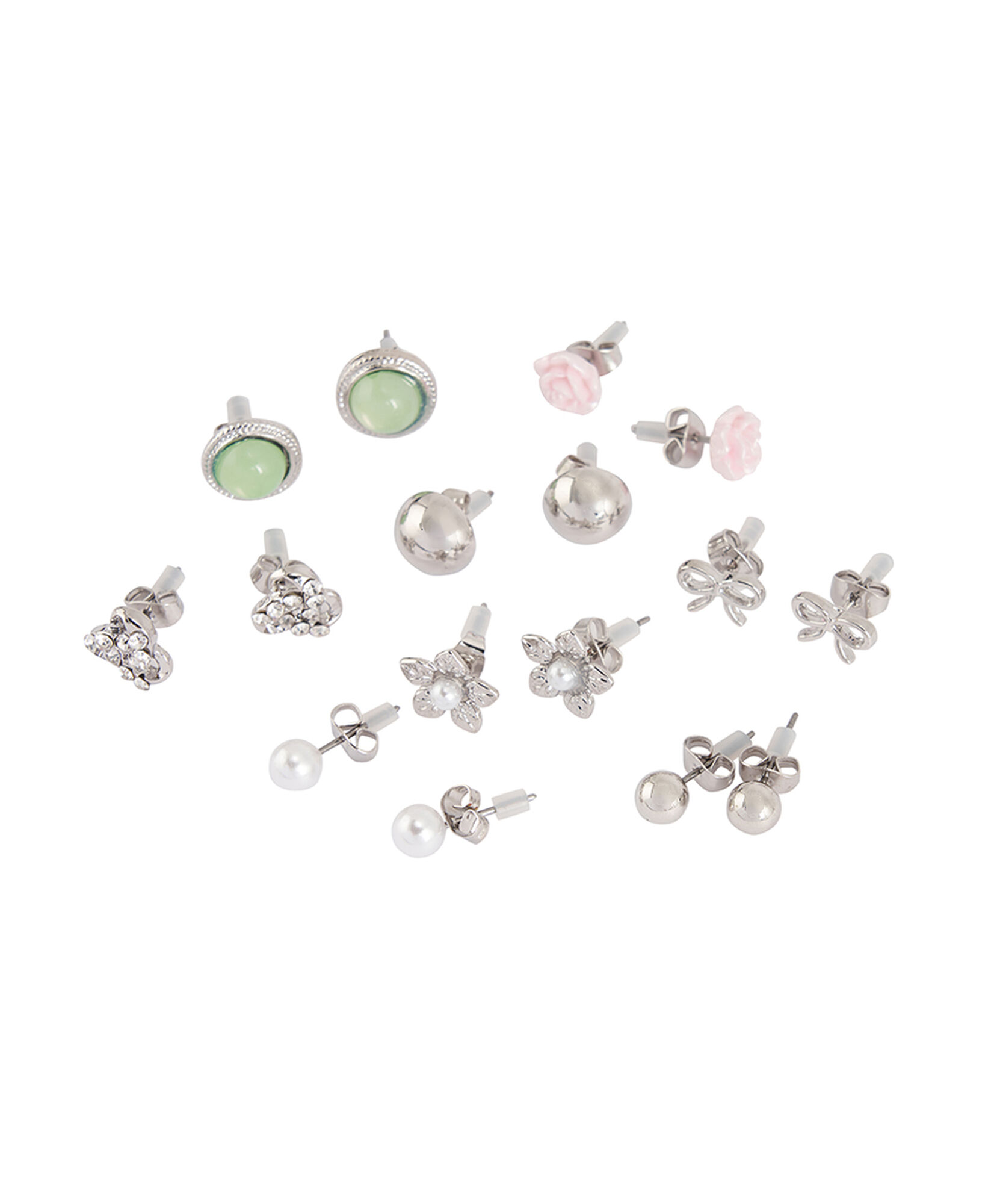 Set 8 aros mujer mix plateados Set 8 aros mujer mix plateados