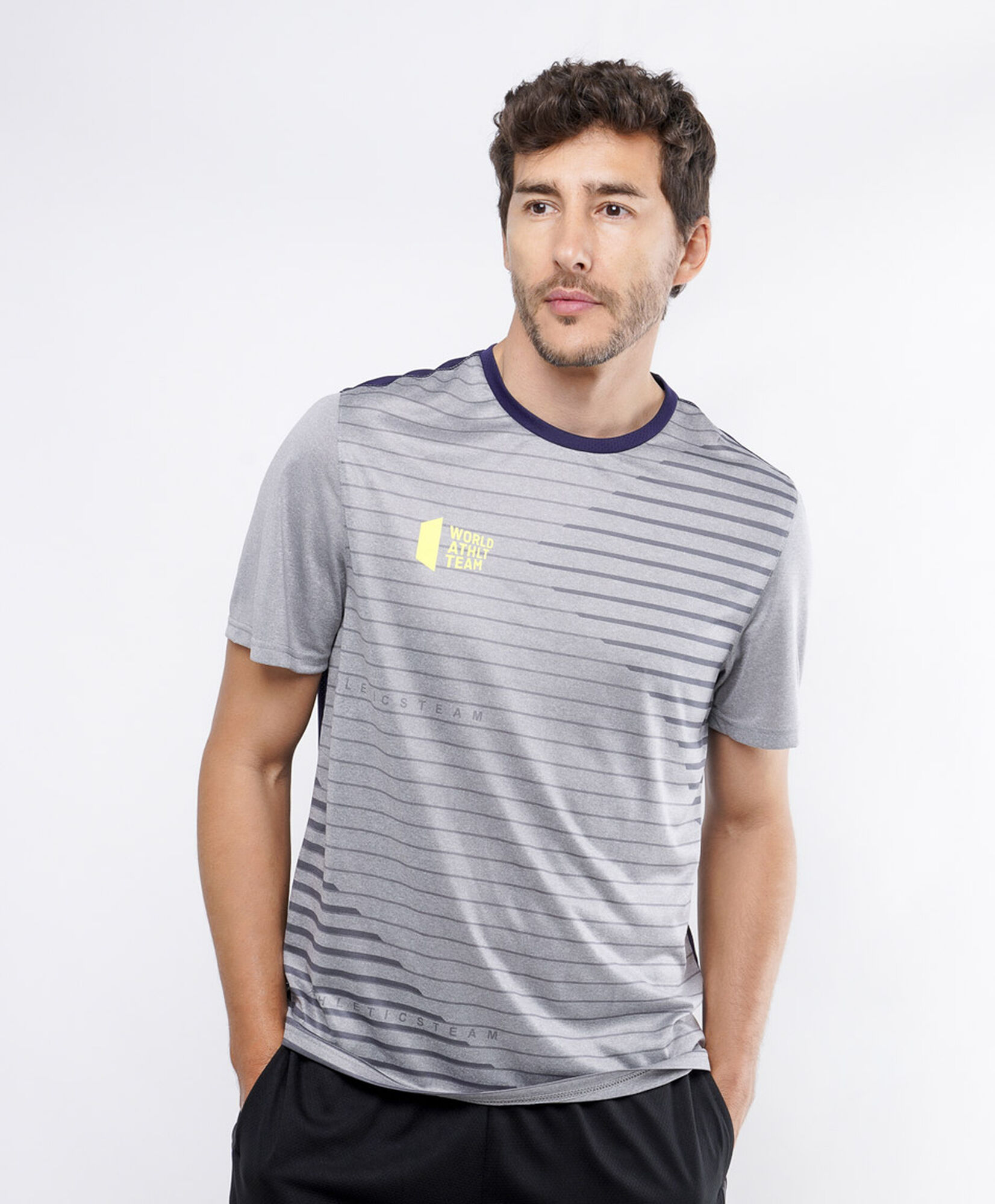 Polera deportiva hombre líneas color Polera deportiva hombre líneas color