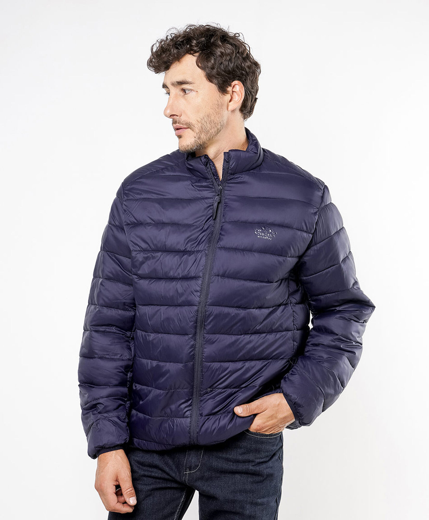 Parka hombre sin gorro azul Parka hombre sin gorro azul