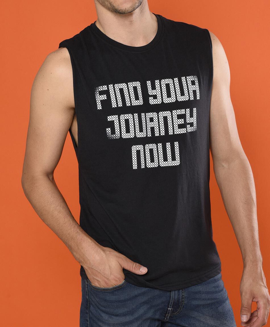 Polera sin mangas cuello redondo