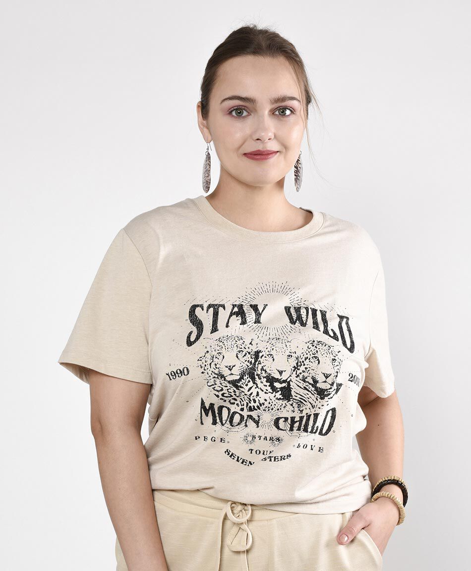 Polera manga corta cuello redondo