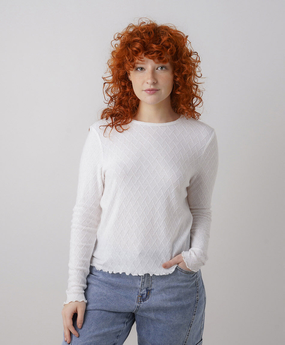 Polera mujer l&iacute;neas calados