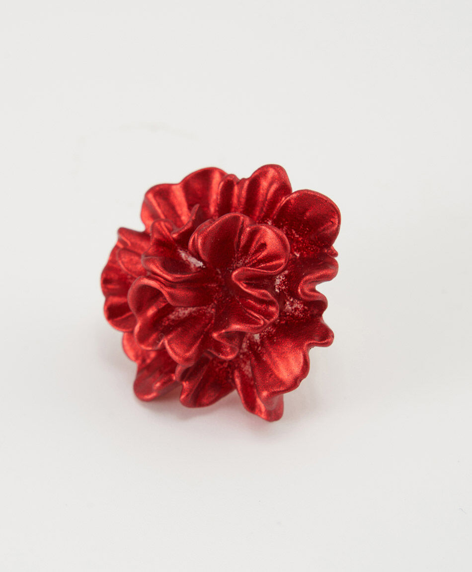 Aros mujer flor roja