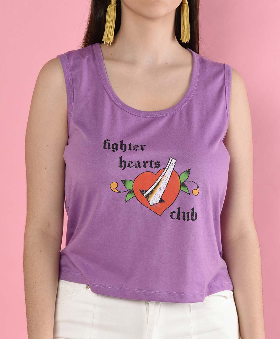 Polera sin mangas cuello redondo