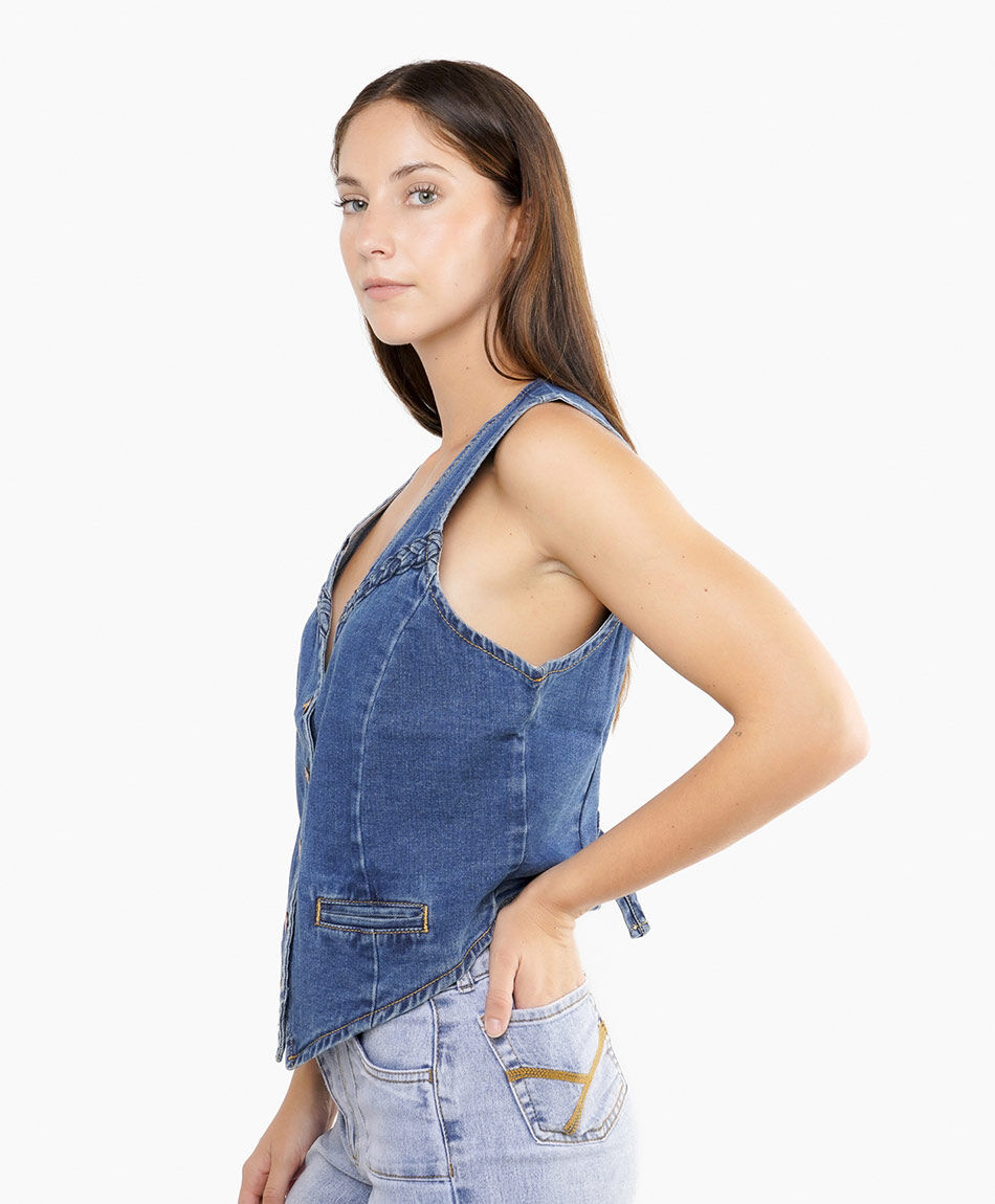 Vest mujer denim trenzas