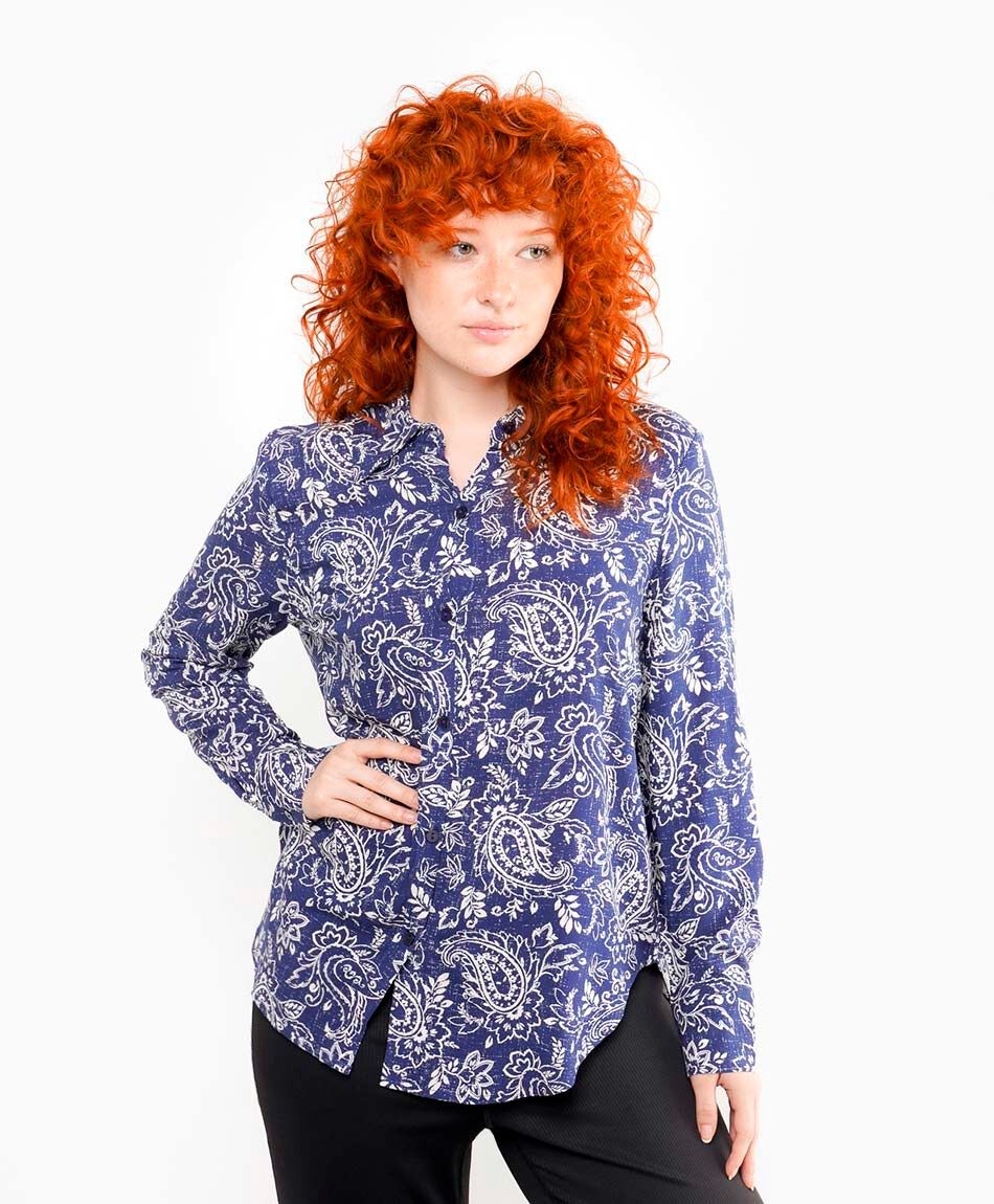 Blusa mujer estampado indigo