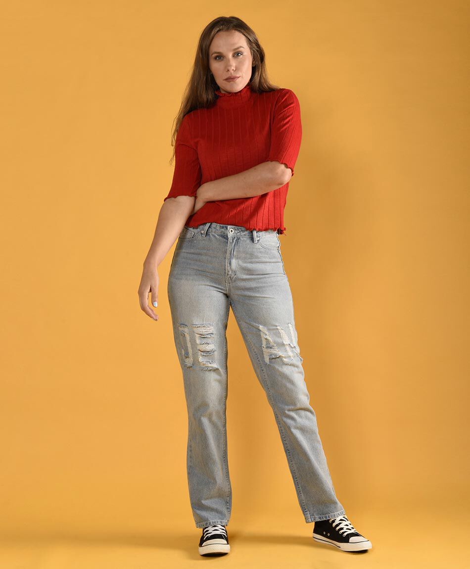 Jeans tiro alto