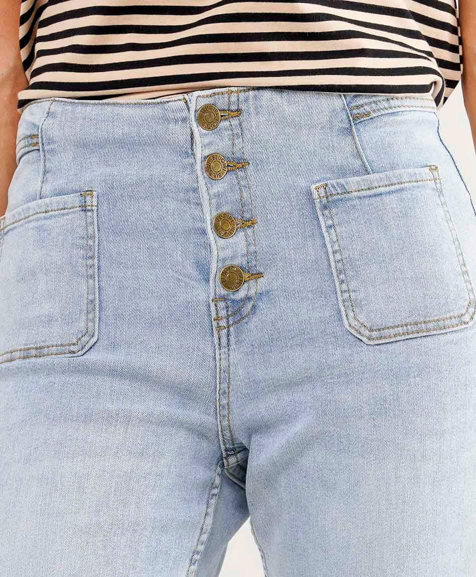 Jeans mujer cierre botones flare Jeans mujer cierre botones flare