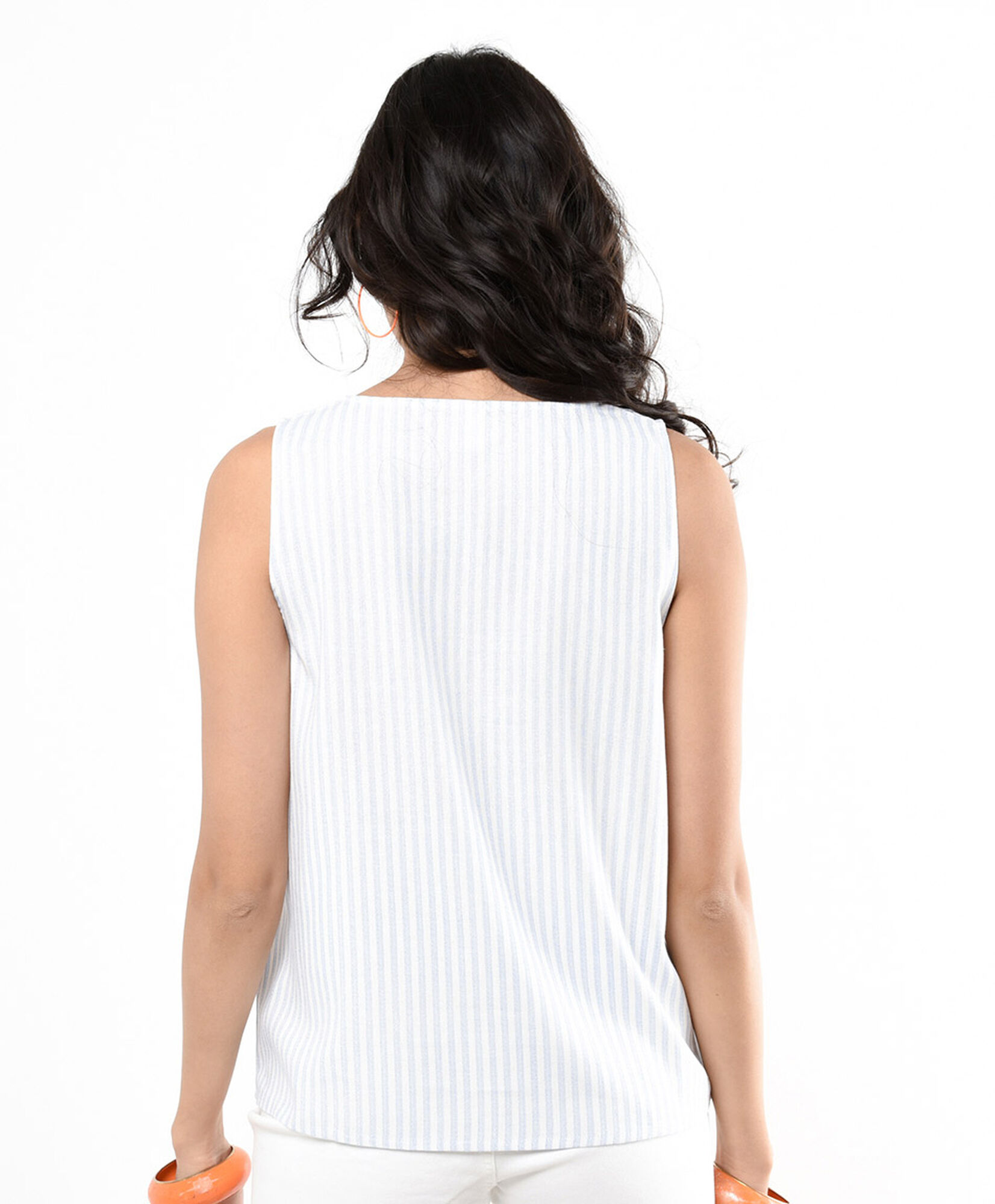 Blusa mujer líneas celeste Blusa mujer líneas celeste