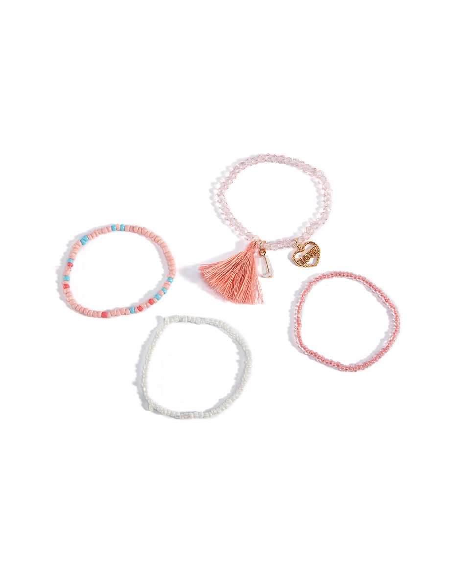 Set 4 pulseras infantil mostacilla