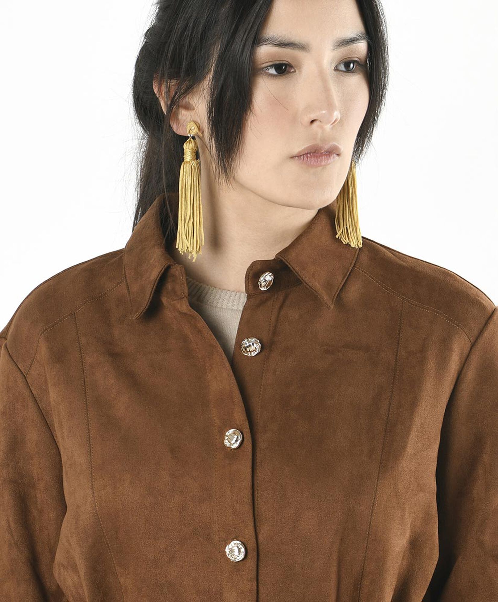 Chaqueta mujer suede lazo café Chaqueta mujer suede lazo café