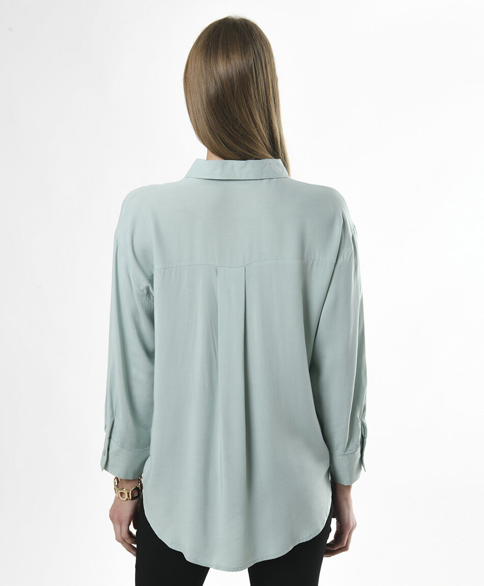 Blusa mujer lisa espalda plisada