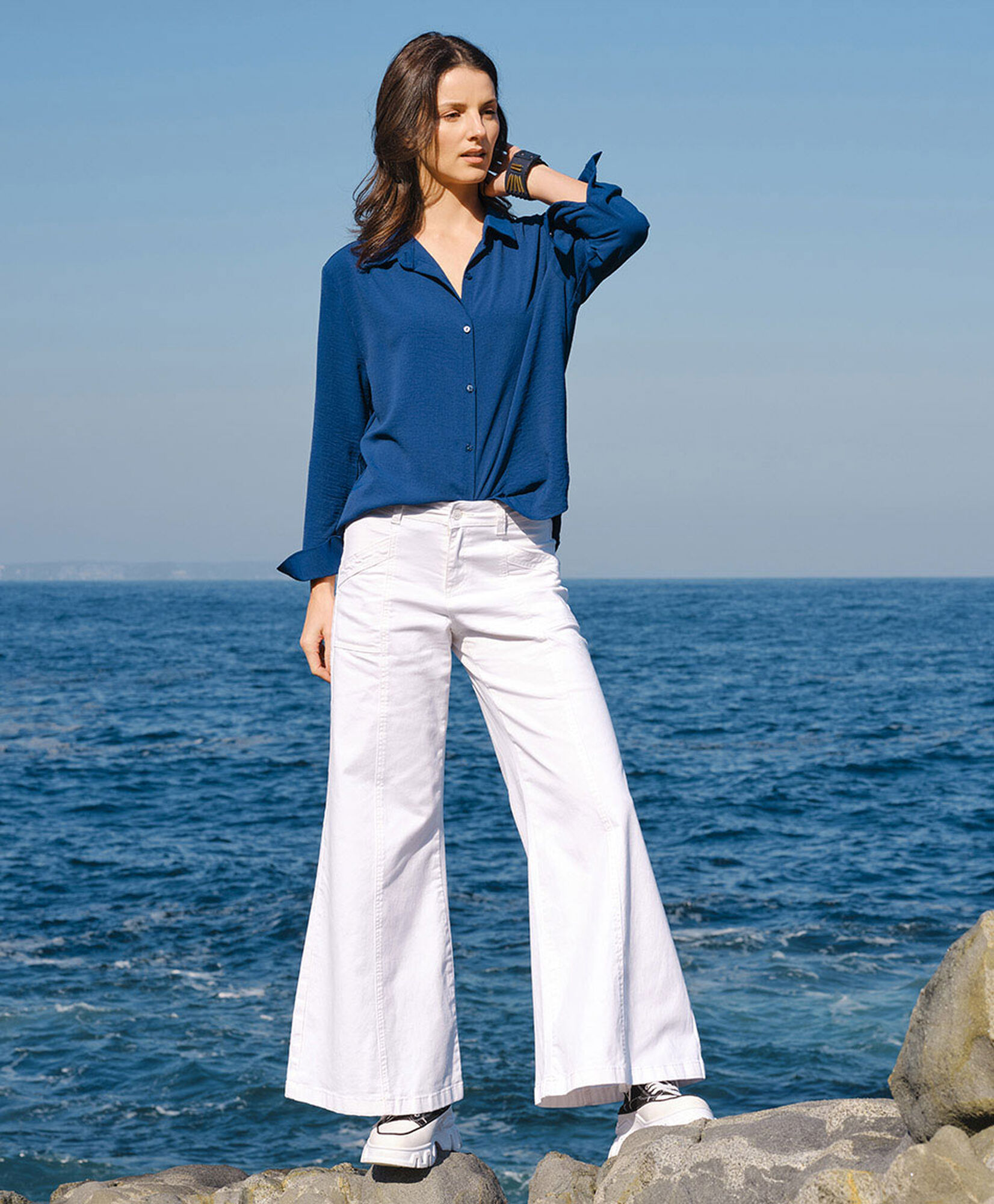 Jeans mujer blanco wide Jeans mujer blanco wide