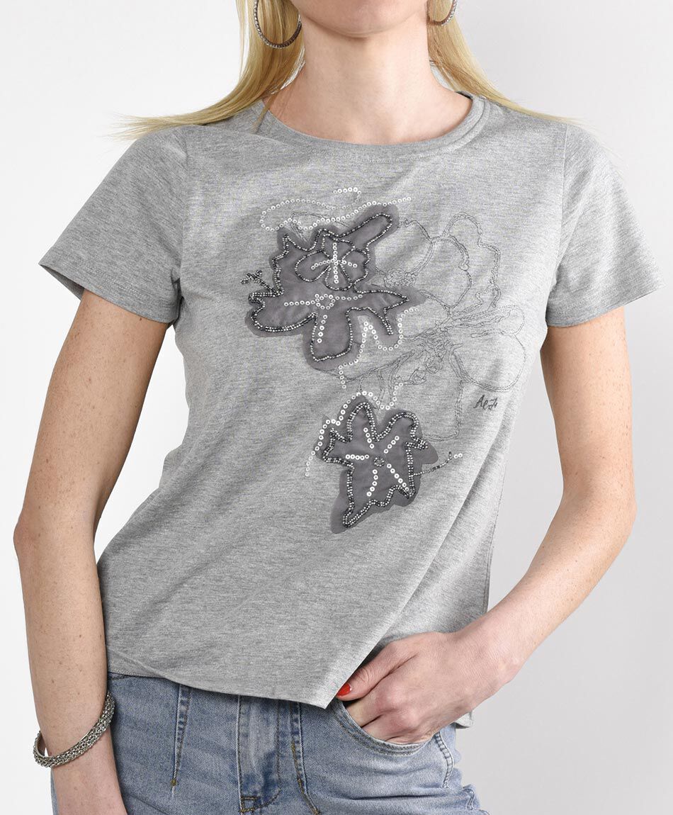 Polera manga corta cuello redondo