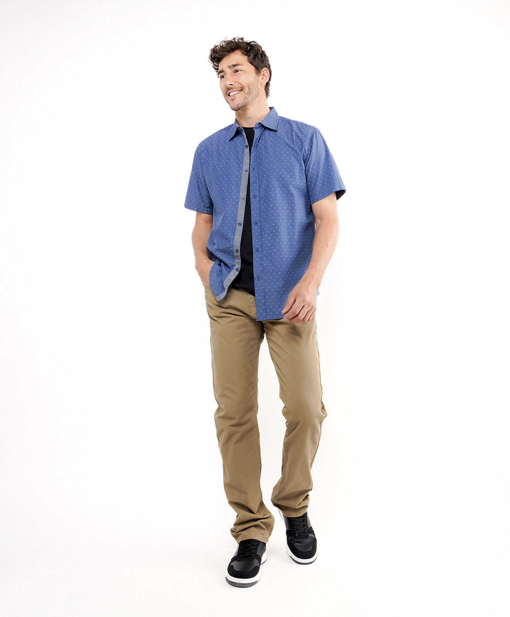 Camisa hombre mini print cuadros Camisa hombre mini print cuadros