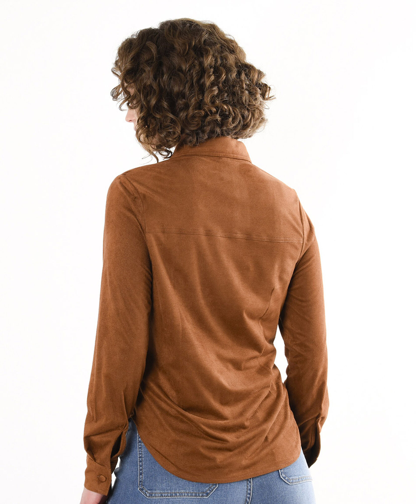 Blusa mujer lisa suede café Blusa mujer lisa suede café