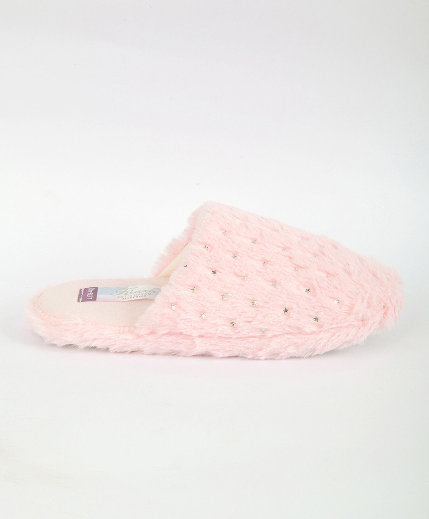 Pantufla mujer brillos rosada Pantufla mujer brillos rosada