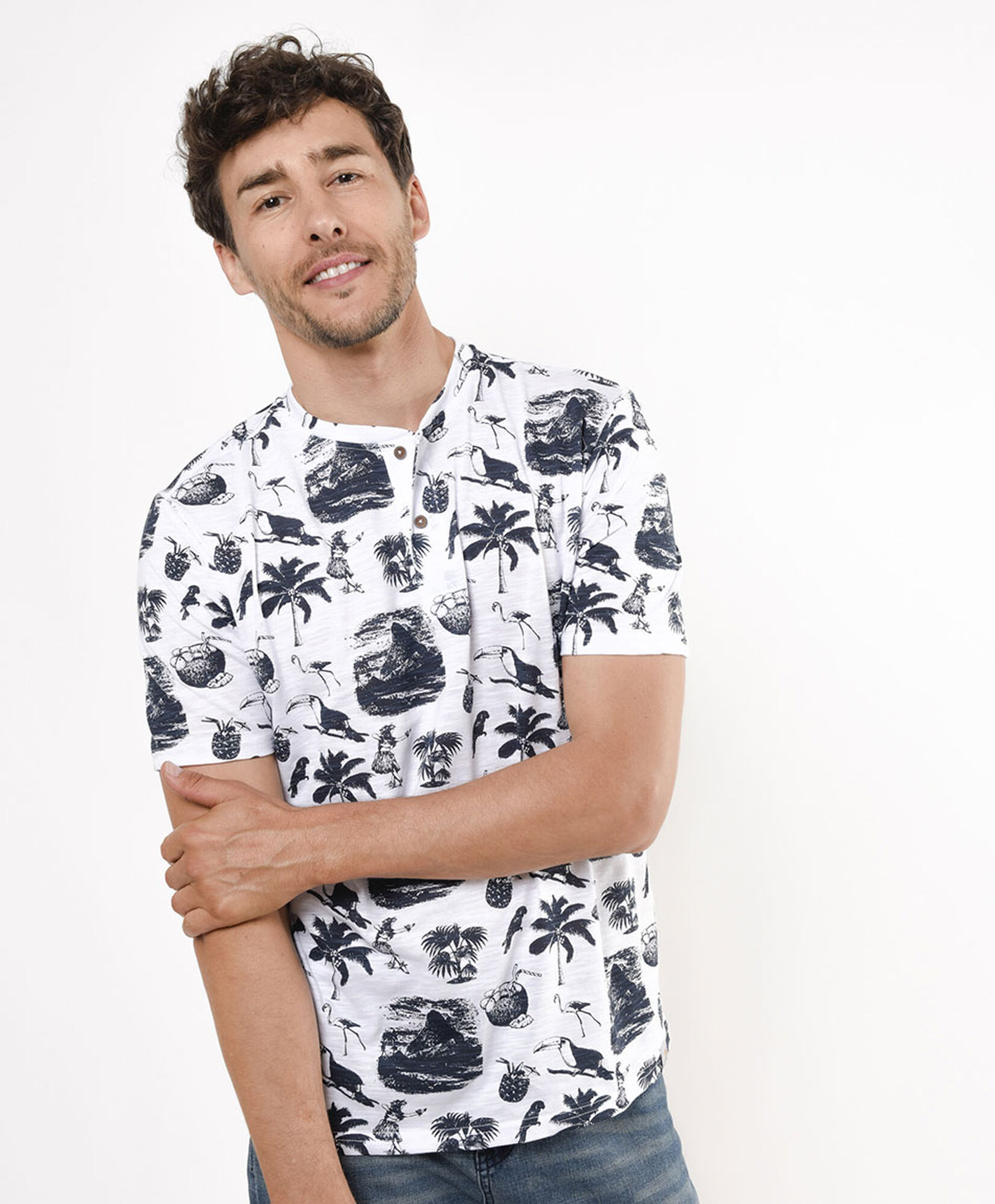Polera hombre estampado playa Polera hombre estampado playa