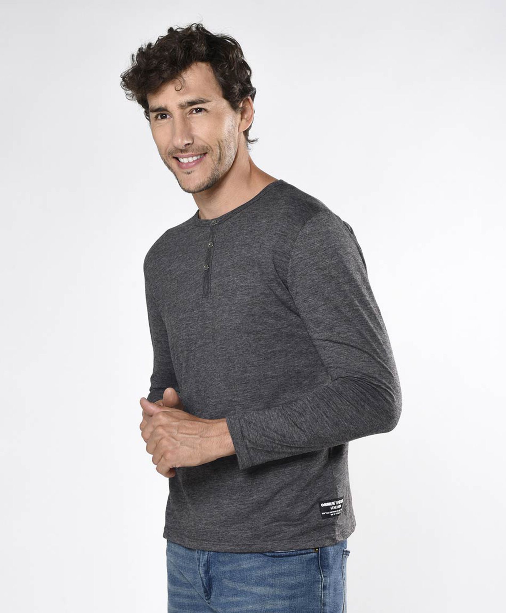Polera hombre botones en cuello Polera hombre botones en cuello