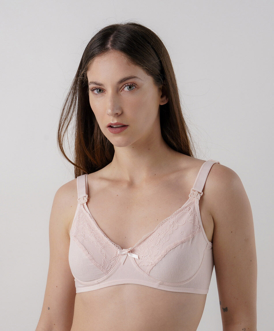 Sost&eacute;n maternal rosado encajes