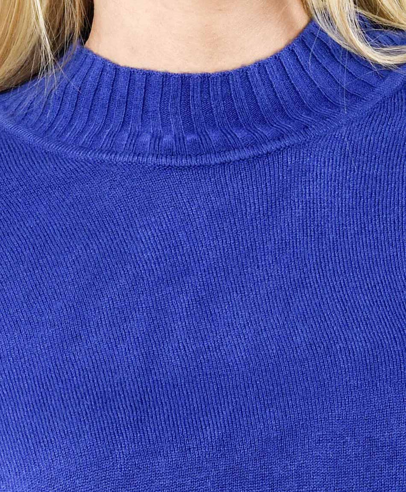Sweater mujer pretina acanalada azul Sweater mujer pretina acanalada azul