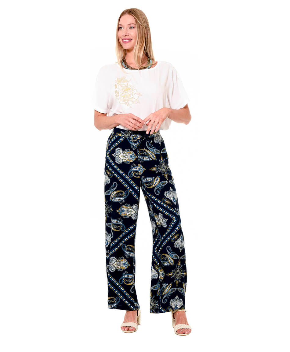 Pantalon ancho estampado