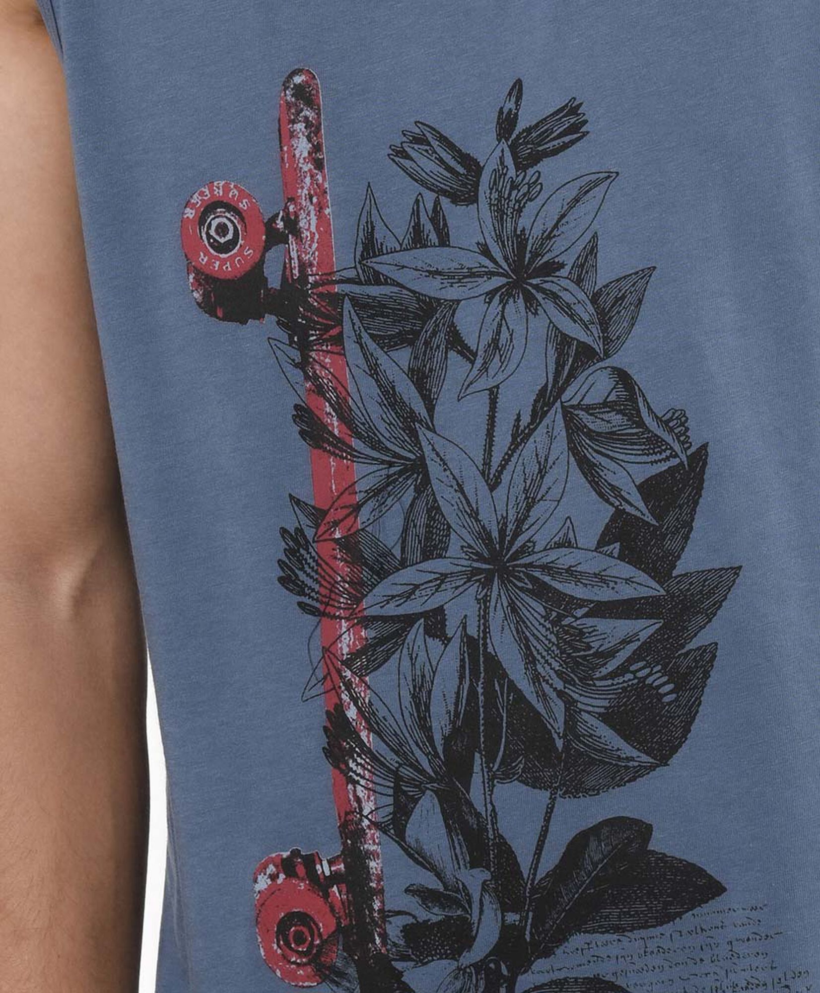 Polera hombre skate floral sin mangas Polera hombre skate floral sin mangas