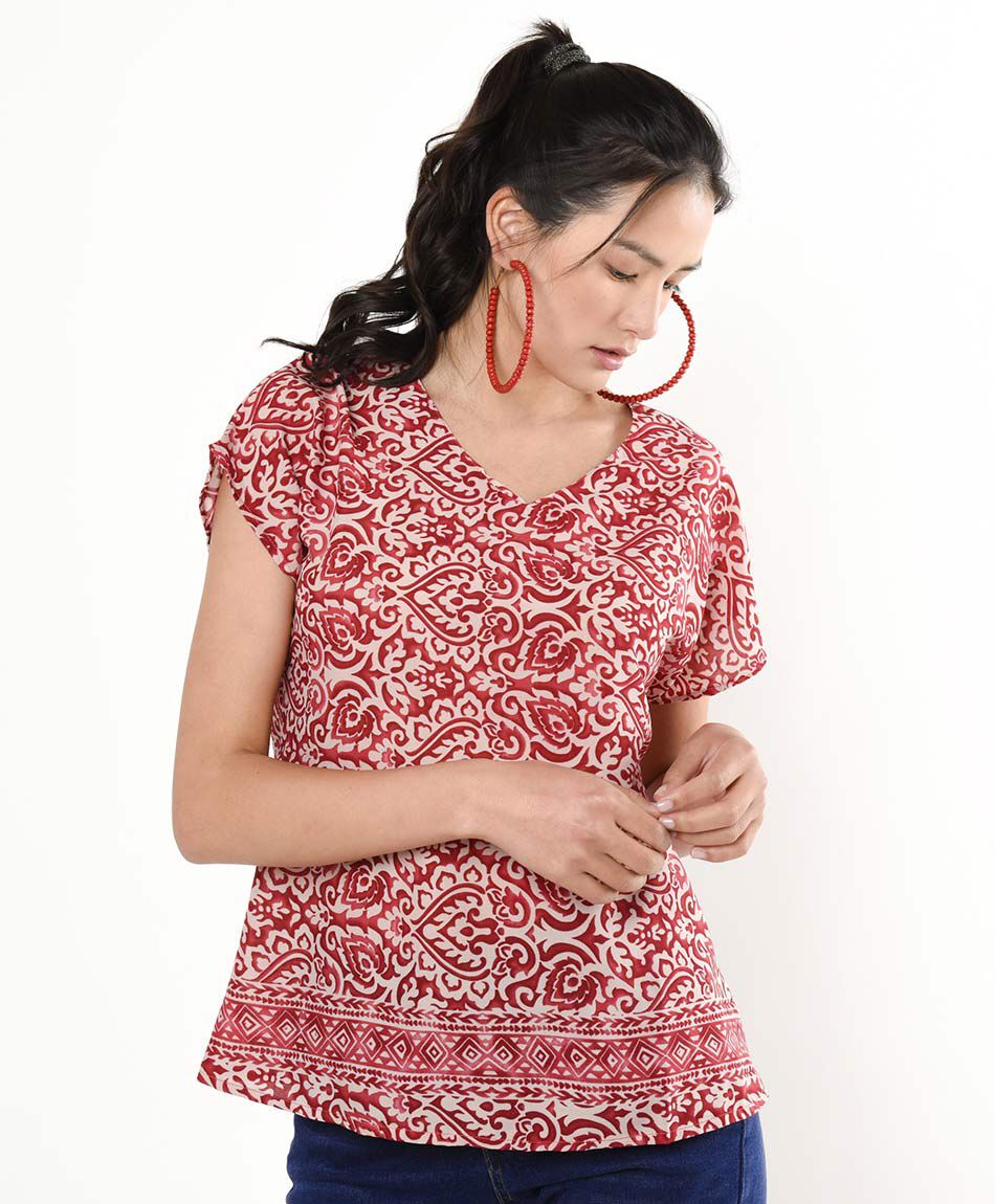 Blusa mujer estampado mix