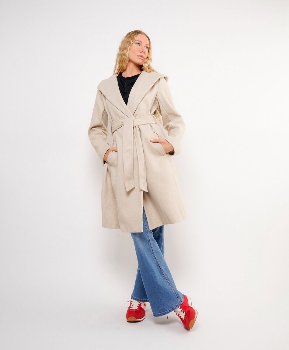 Abrigo mujer largo estilo capa