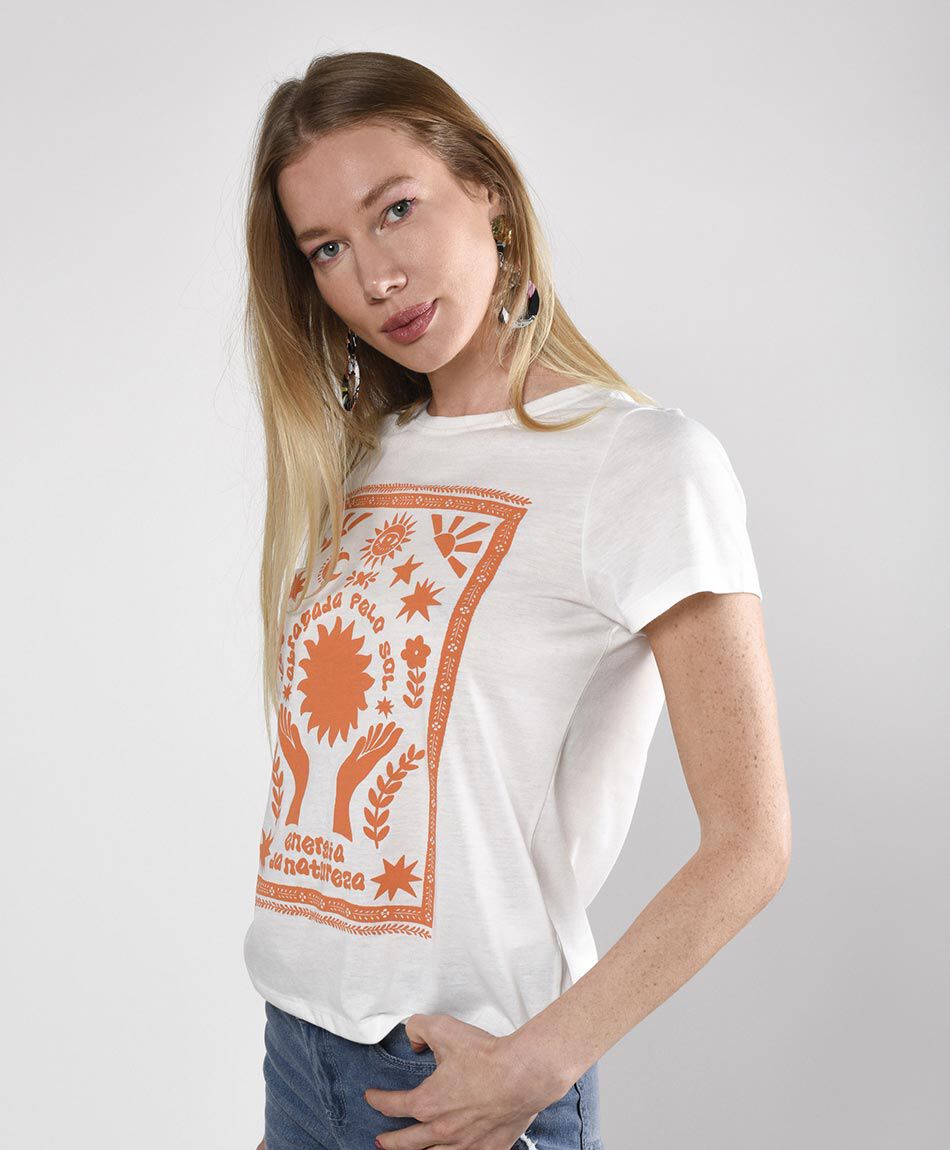 Polera manga corta cuello redondo